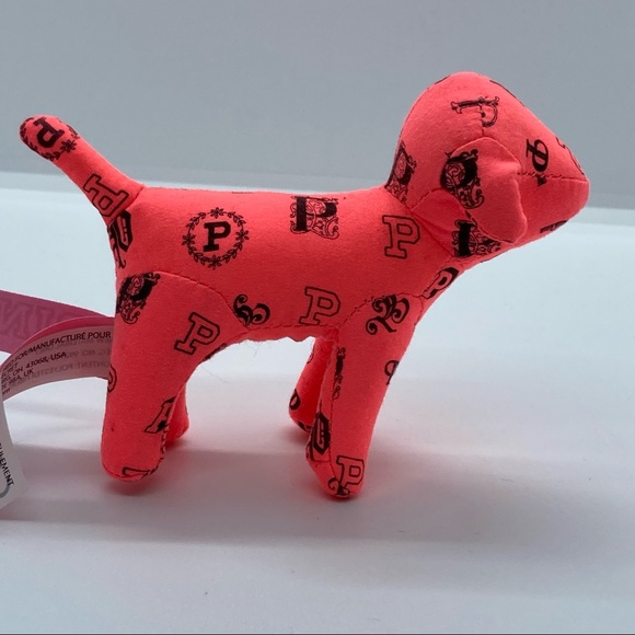 NWT Victoria's Secret PINK Collectable Display Mini Monogram Stuffed Plush Dog - Picture 5 of 8
